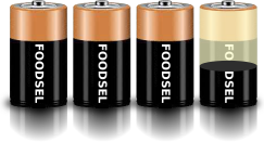 3.4 size D batteries